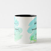 Erfolgreiches Woman Script Monogram Blue Watercolo Zweifarbige Tasse (Mittel)