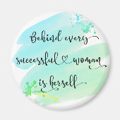 Erfolgreiches Zitat Blue Watercolor Typografie Magnet (Vorne)