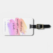 Erfolgreiches Zitat der Frau Pink-Aquarelltypograf Gepäckanhänger (Vorderseite horizontal)