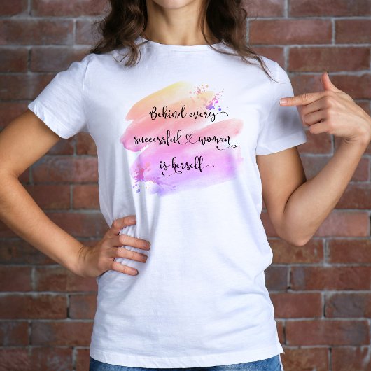 Erfolgreiches Zitatskript der Frau Rosa Wasserfarb T-Shirt