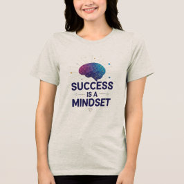 Erfolgs Mindset Lila blaues geometrisches Hirnziff Tri-Blend Shirt
