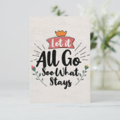 Erfolgsangebot Lass alles Go sehen, was Bleibe RSVP Karte (Stehend Vorderseite)