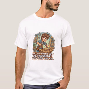 Erfolgsarbeits-Motivationszitat-Typografie-Kunst T-Shirt