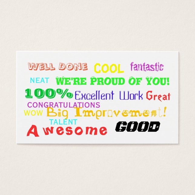 Erfolgsausweiskarte (Vorderseite)