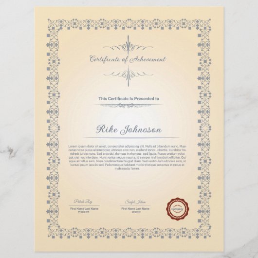 Erfolgsbescheinigung Flyer (Vorne)