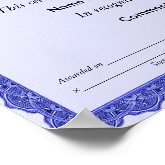 Erfolgsbescheinigung Poster (Ecke)