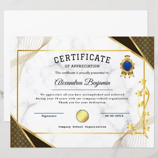 Erfolgsbewertungszeugnis (Vorne/Hinten)