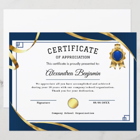 Erfolgsbewertungszeugnis (Vorne/Hinten)