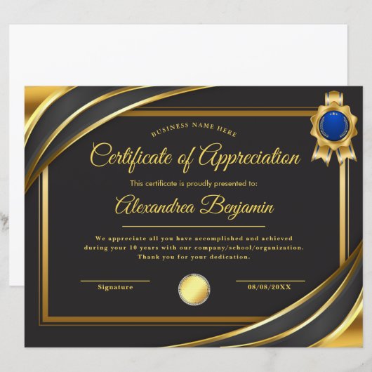 Erfolgsbewertungszeugnis (Vorne/Hinten)