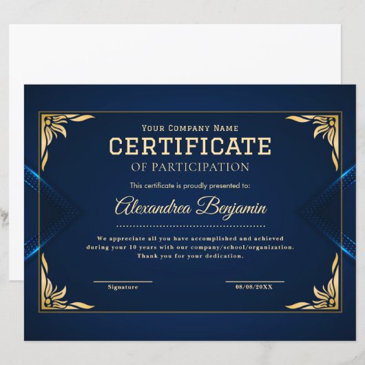 Erfolgsbewertungszeugnis (Vorne/Hinten)