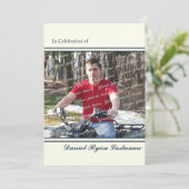 Erfolgsfeier mit Foto Einladung (Stehend Vorderseite)