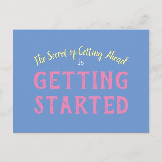 Erfolgsgeheimnis Inspiration Motivierend Zitat Postkarte (Vorderseite)