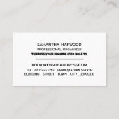 Erfolgskonzept, Beruflicher Organisator Visitenkarte (Rückseite)