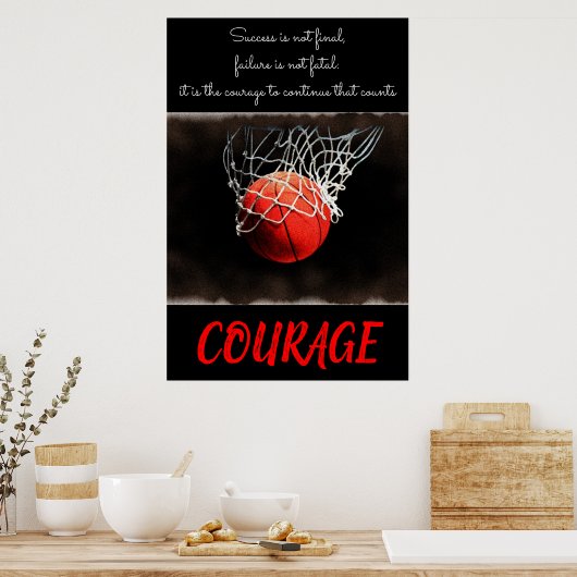 Erfolgskurs Basketball Inspiration Poster (Küche)