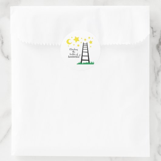 Erfolgsleiter Runder Aufkleber (Tasche)