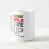 Erfolgsquote gibt nie auf und übergibt sich nie kaffeetasse (Vorderseite Links)