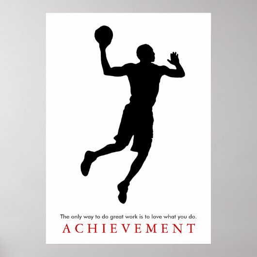 Erfolgsquote Quote Motivierend Basketball Player Poster (Vorne)