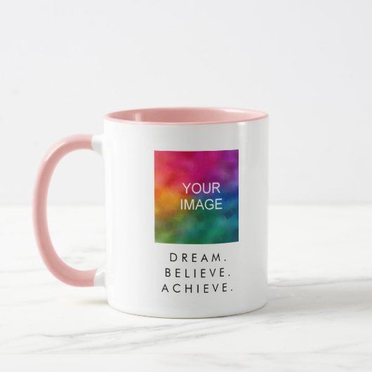 Erfolgstraum glauben, maßgeschneidertes Textangebo Tasse (Links)