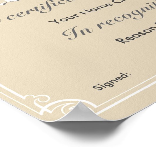 Erfolgszertifikat Poster (Ecke)