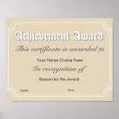 Erfolgszertifikat Poster (Vorne)