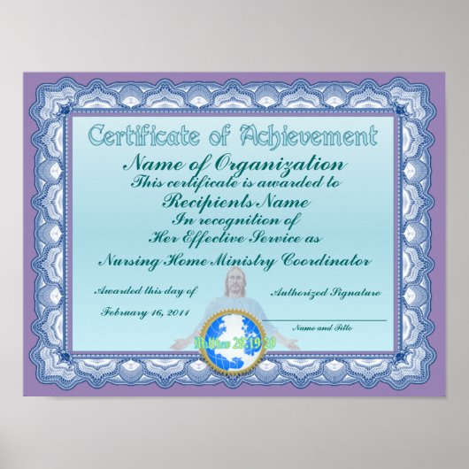 Erfolgszeugnis (Christlich) Poster (Vorne)