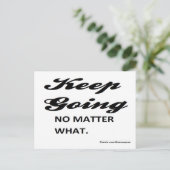 Erfolgsziffern: behalten gehen, egal was. postkarte (Stehend Vorderseite)