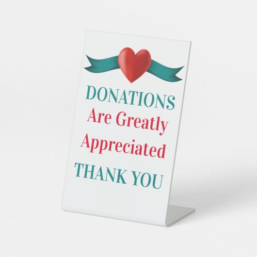 Erforderliche Spenden Sockelschild (Vorderseite)