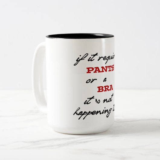 erfordert Hosen oder einen Kaffee-Tassenentwurf Zweifarbige Tasse (Vorderseite Links)