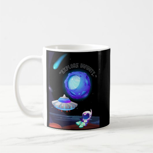 Erforsche die Unendlichkeit Kaffeetasse (Links)