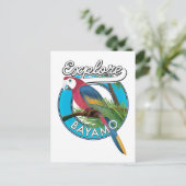 Erforschen Hawaii Retro Logo Postkarte (Stehend Vorderseite)