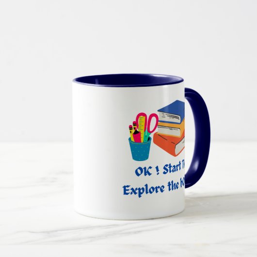 Erforschen Sie das Buch - Zurück zum Schullesen Tasse (VorderseiteRechts)