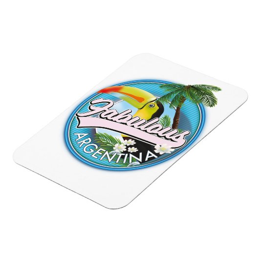 erforschen Sie das fabelhafte Argentinienlogo Magnet (Linke Seite)