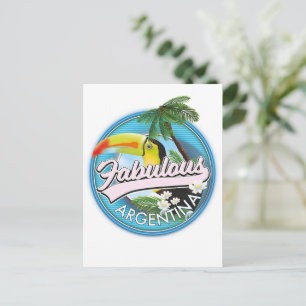 erforschen Sie das fabelhafte Argentinienlogo Postkarte
