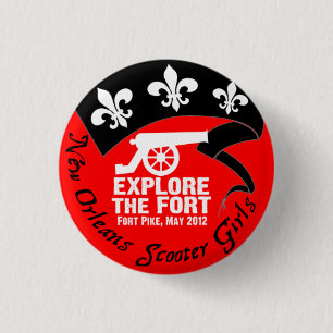 "Erforschen Sie das Fort, im Mai 2012" Fahrknopf Button