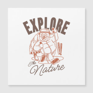 Erforschen Sie die Natur - Vintager Katzenreiter Magnetkarte