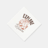 Erforschen Sie die Natur - Vintager Katzenreiter Serviette (Ecke)