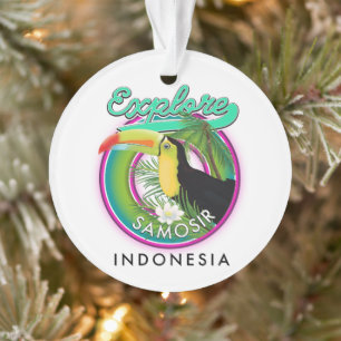 Erforschen Sie die Tasse des indonesischen Reiselo Ornament