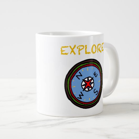 ERFORSCHEN Sie - Menschenkompaß Jumbo-Tasse (Vorderseite Rechts)