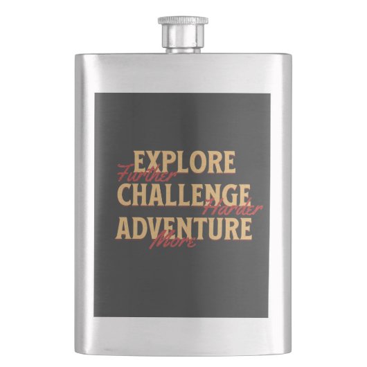 Erforschen Sie Motivierend Infos zu Challenge Adve Flachmann (Vorderseite)
