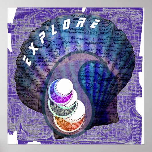 Erforschen Sie mysteriöse Seepapierdrucke Poster (Vorne)