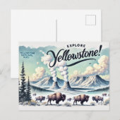 Erforschen von Yellowstone Postkarte (Vorne/Hinten)