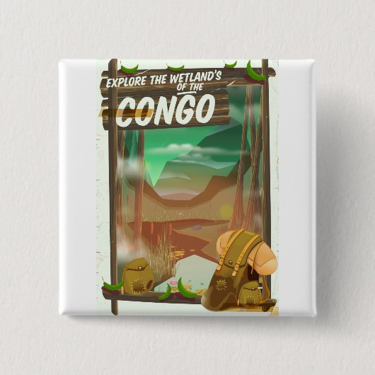 Erforschung der Feuchtgebiete im Kongo Button (Vorderseite)