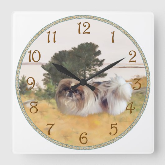 Erforschung des Ufers Quadratische Wanduhr (Vorderseite)