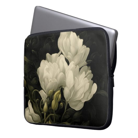 Erforschung einer Peonie Laptopschutzhülle (Vorderseite Links)