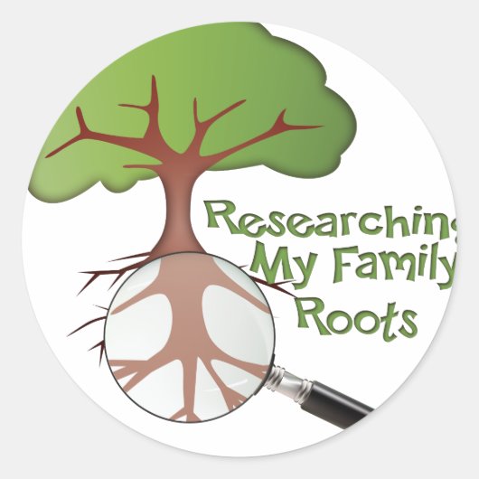 Erforschung meiner Familienwurzeln Runder Aufkleber (Vorderseite)