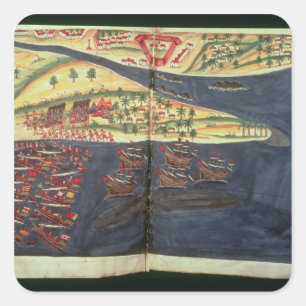 Erforschungskarte von Surat Quadratischer Aufkleber