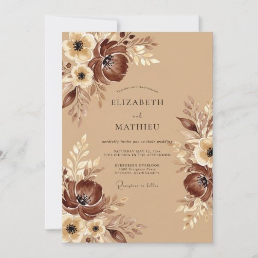 Erfreulich herbstliche Hochzeit Einladung (Vorderseite)