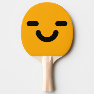 Erfreutes Gesicht Orange Tischtennis Schläger