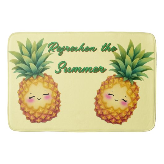Erfrischen Sie die Sommer-Glück-Pineapple-Badmatte Badematte (Vorderseite)