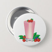 Erfrischend Berry Smoothie Pink Drink Button (Vorne & Hinten)